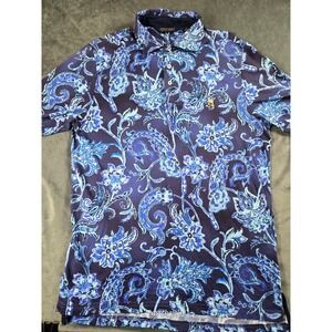 Polo Ralph Lauren Shirt Men's Medium Winged Foot Golf Club Floral Lylac‎ Print